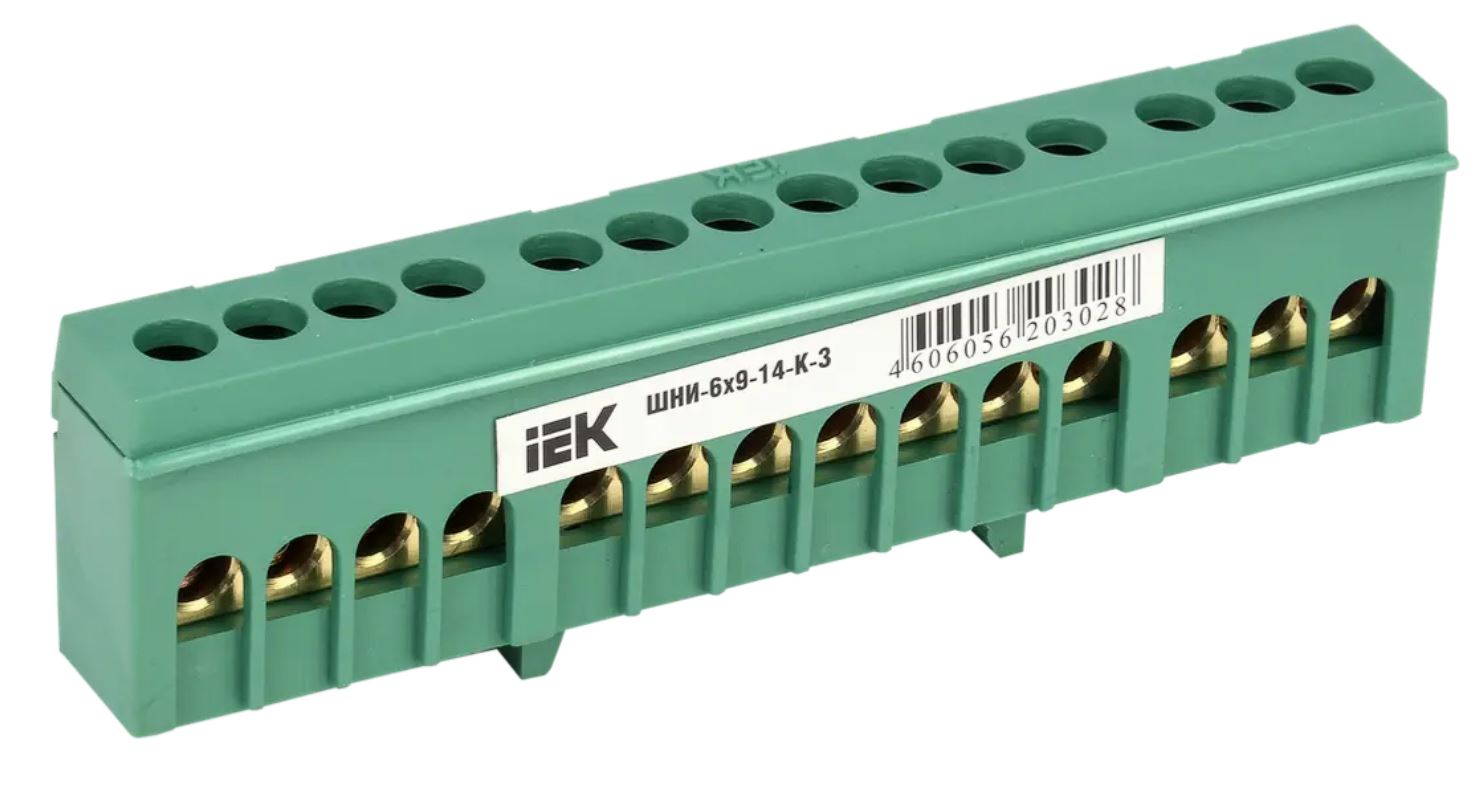 IEK YNN10-69-14KD-K06 Шина нулевая в корп. изоляции на DIN-рейку ШНИ-6х9-14-К-З