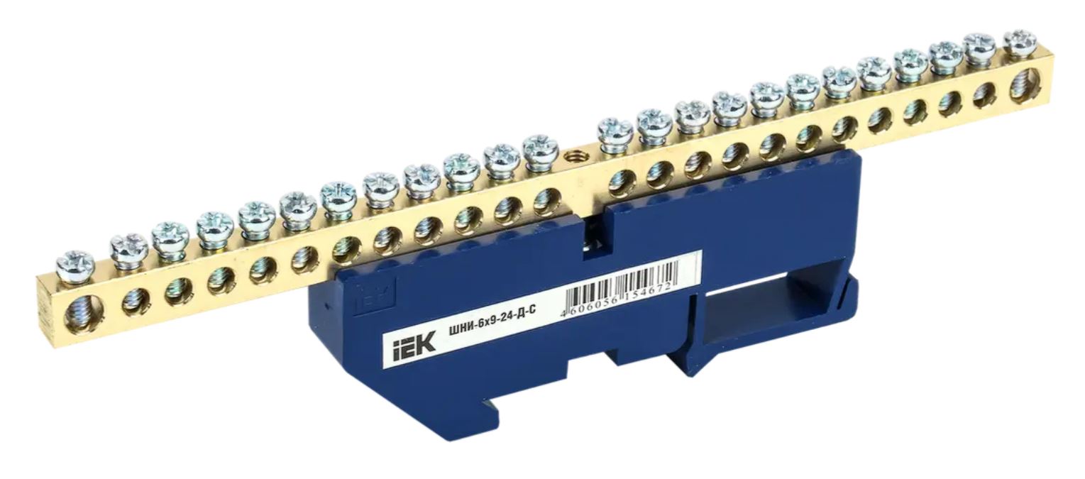 IEK YNN10-69-24D-K07 Шина нулевая на DIN-изол. ШНИ-6х9-24-Д-С