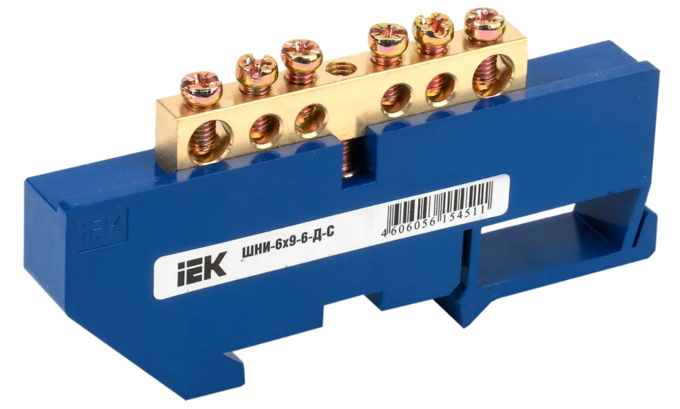 IEK YNN10-69-6D-K07 Шина нулевая ШНИ-6х9-6-Д-С на DIN-изол. ШНИ