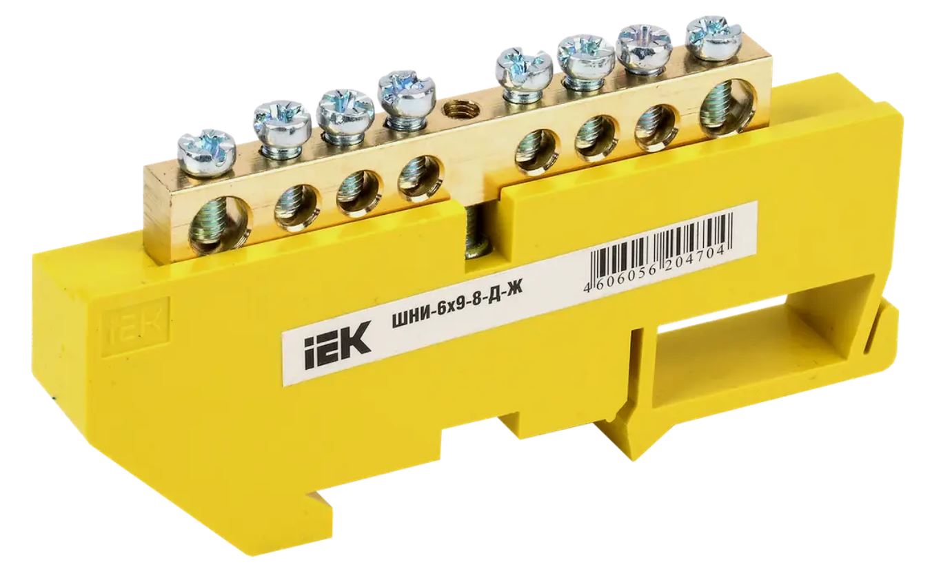 IEK YNN10-69-8D-K05 Шина нулевая на DIN-изол. ШНИ-6х9-8-Д-Ж