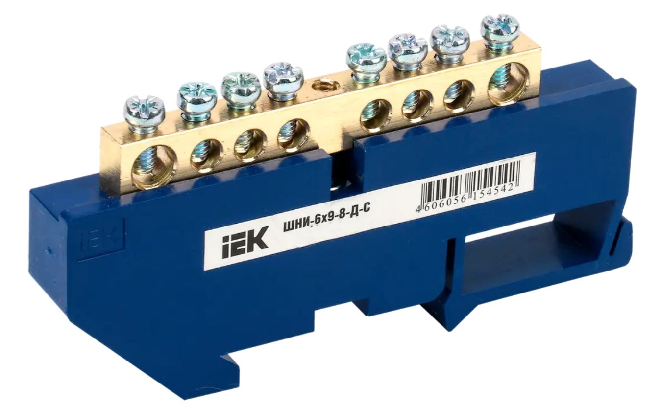 IEK YNN10-69-8D-K07 Шина нулевая на DIN-изол. ШНИ 6х9-8-Д-С
