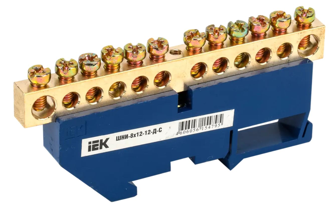 IEK YNN10-812-12D-K07 Шина нулевая на DIN-изол. ШНИ 8х12-12-Д-С