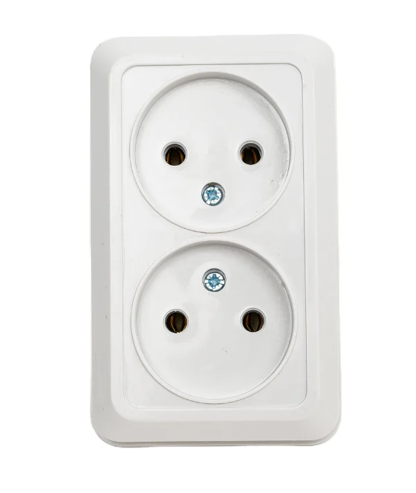 Розетка накладная 2ая IN HOME 7102-W BOLLETO белая (1210)
