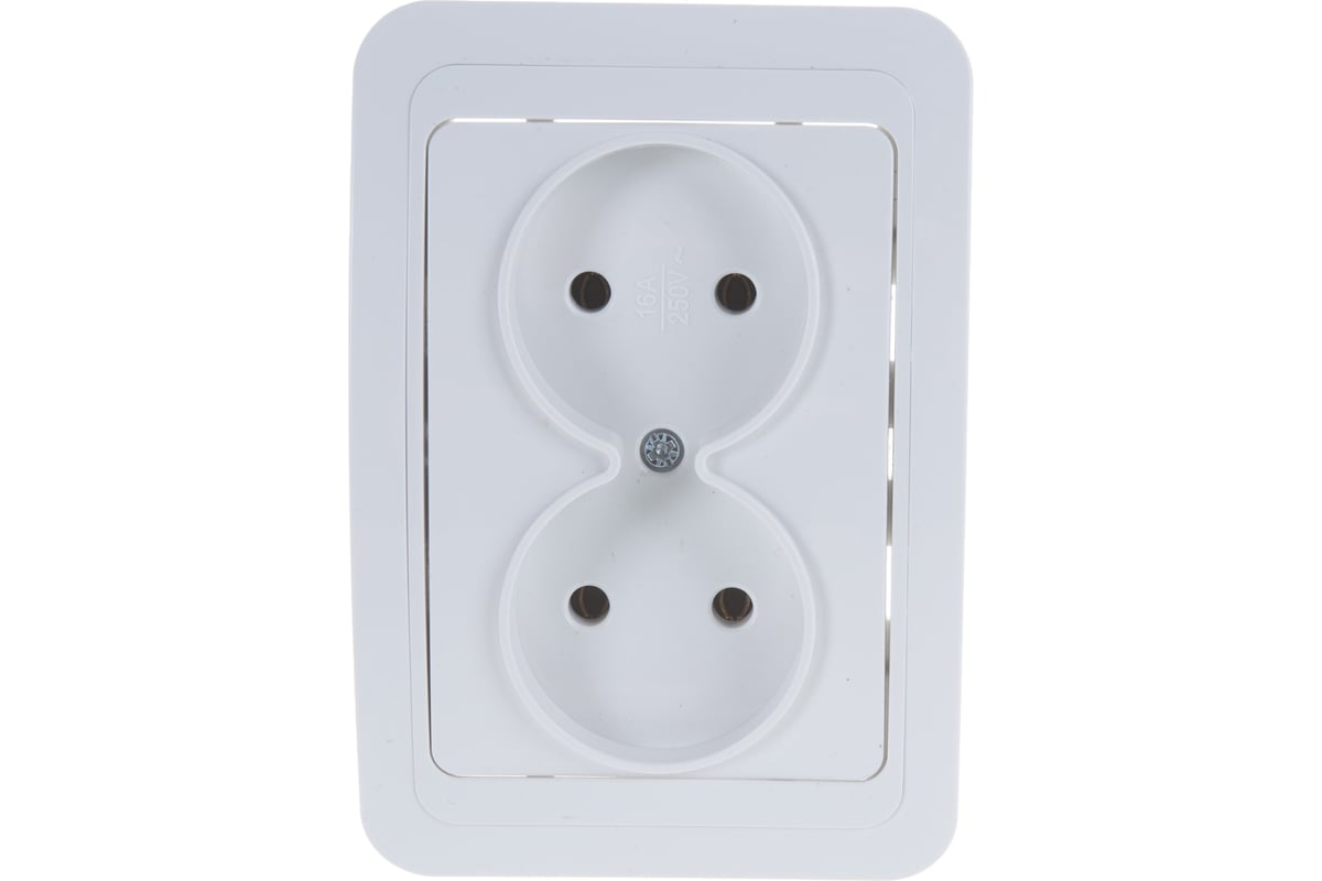 Розетка СП 2ая IN HOME 2102-W CLASSICO белая (2210)