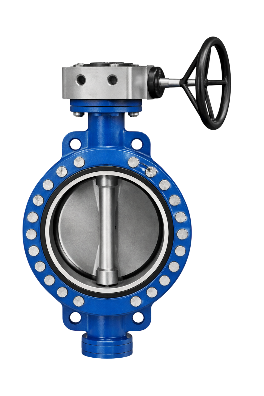 Затвор поворотный дисковый межфланцевый ИНТЕРАРМ Ду 800 Ру 16, корпус - углеродистая сталь WCB, диск - нержавеющая сталь CF8, седловое уплотнение - EPDM купить с доставкой по РФ