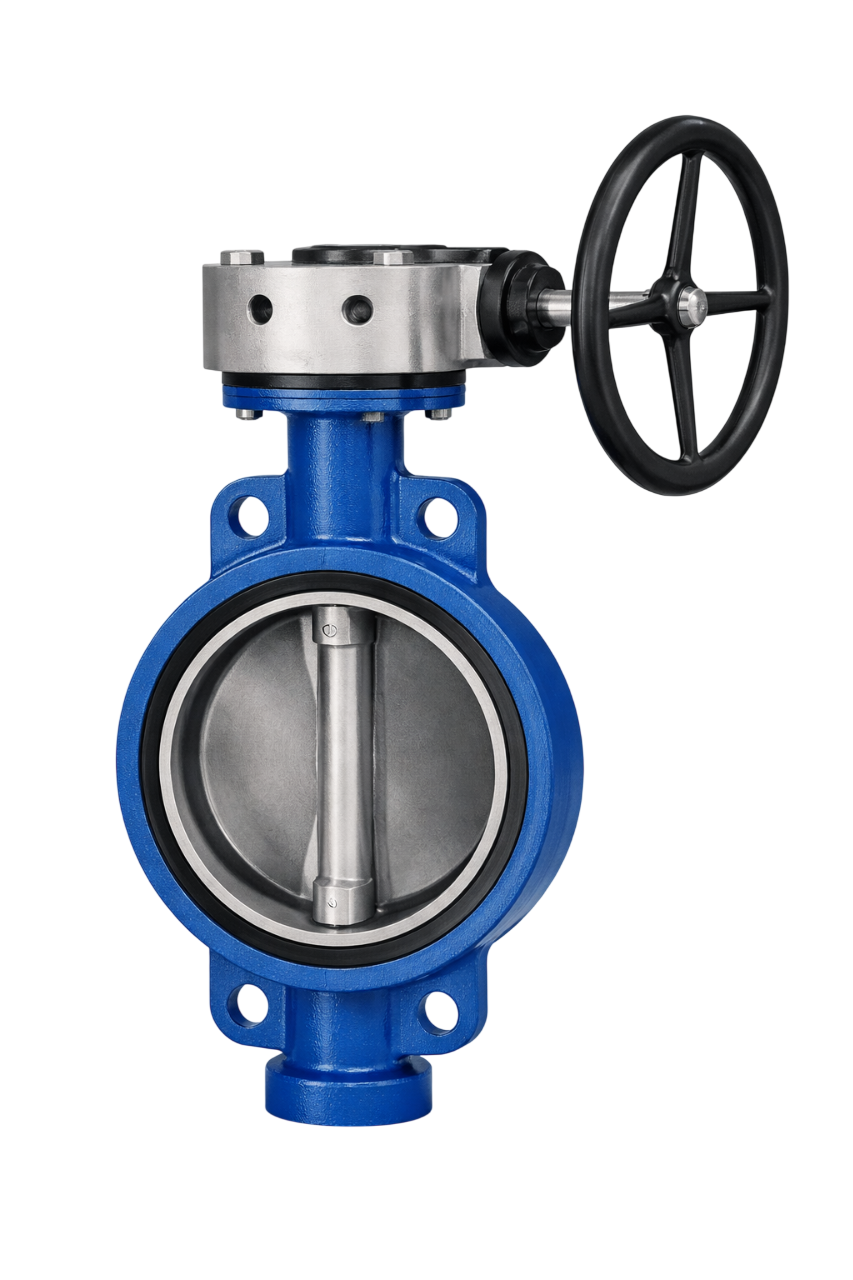 Затвор поворотный дисковый с проушинами ИНТЕРАРМ Ду 500 Ру 6, корпус - углеродистая сталь WCB, диск - нержавеющая сталь CF8, седловое уплотнение - EPDM купить с доставкой по РФ