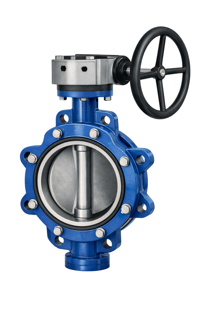 Затвор поворотный дисковый межфланцевый с двойным эксцентриситетом ИНТЕРАРМ Ду 250 Ру 16, корпус - углеродистая сталь WCB, диск - углеродистая сталь WCB, седло - PTFE купить с доставкой по РФ