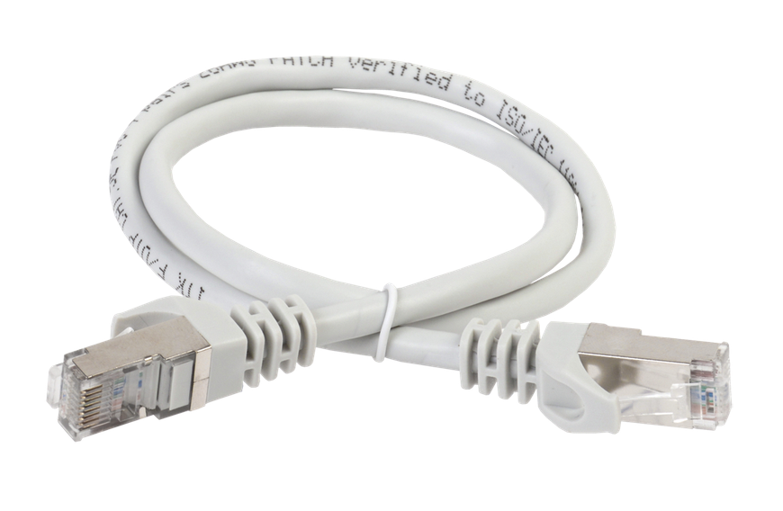 Коммутационный шнур (патч-корд), ITK кат.6A S/FTP, LSZH, 1м, серый