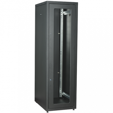 Шкаф ITK LINEA E 42U 600х800мм стеклянная передняя дверь задняя металлическая черный