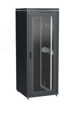 Шкаф сетевой ITK 19' LINEA N 42U 800х800мм стеклянная передняя дверь задняя металлическая черный