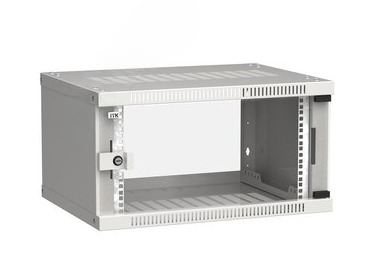Шкаф ITK LINEA WE 6U 600x450мм дверь стекло серый