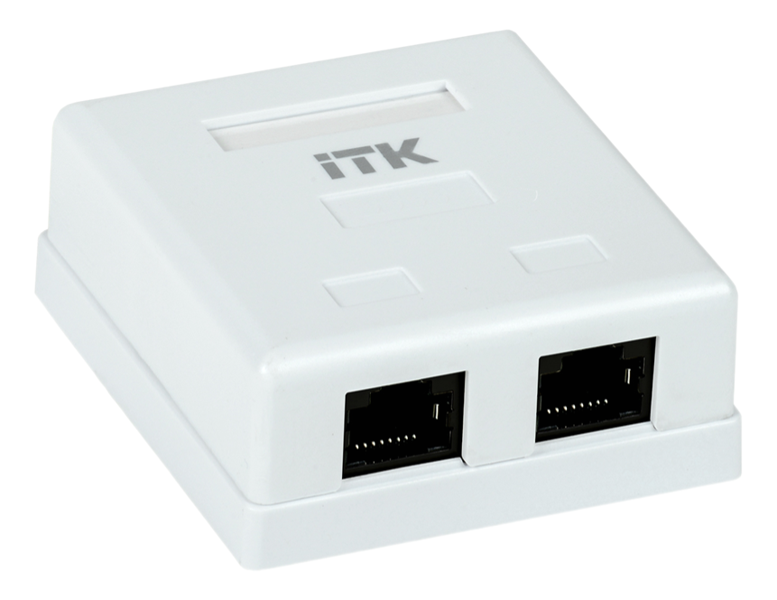 Розетка информационная настенная ITK RJ-45 категория е 2 порта