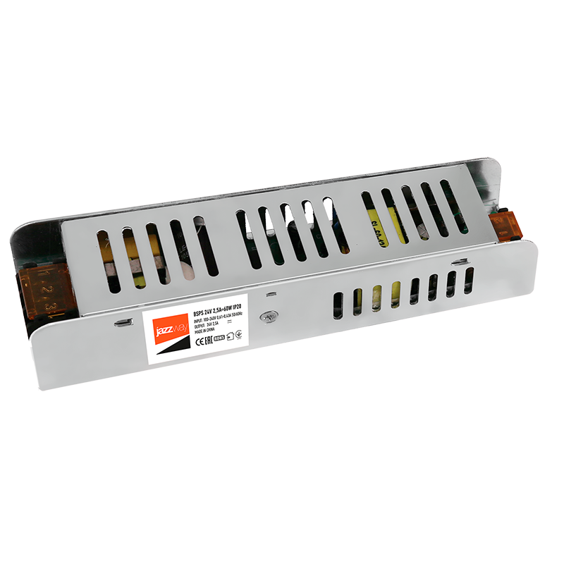 Блок питания JazzWay для светодиодной ленты 60Вт 2.5А 24В IP20 BSPS метал. 5015500