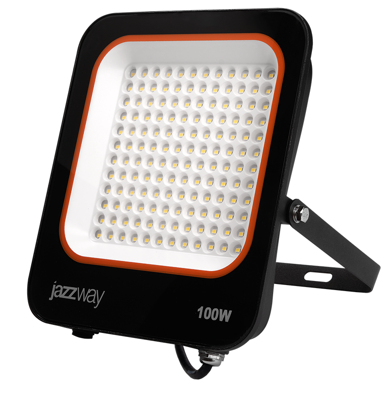 Прожектор светодиодный JazzWay ДО-100Вт 6500К 9000Лм IP65 PFL-V 185-260В угол светораспределения 100° -40... +50°С литой алюминий индекс Ra>80