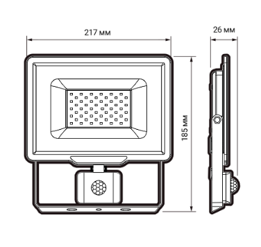 Прожектор светодиодный Jazzway PFL-C3 SENSOR 50Вт 6500К IP65 закаленное прозрачное стекло заказать со складов по всей России