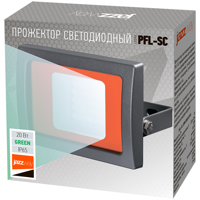 Прожектор светодиодный Jazzway PFL-SC 20W зеленый 5010451 купить с ближайшего склада