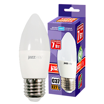 Лампа светодиодная JAZZWAY PLED POWER свеча 7W E27 5000K заказать со складов по всей России