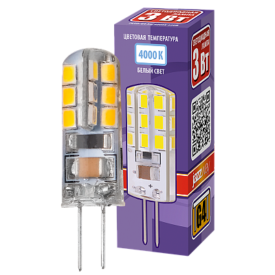 Лампа светодиодная JAZZWAY PLED POWER капсульная 3W 4000К G4 заказать со складов по всей России