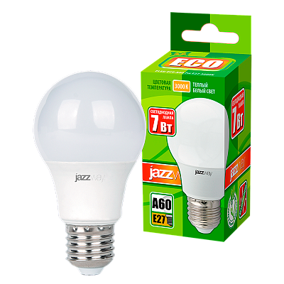 Лампа светодиодная JAZZWAY PLED-ECO 7W E27 3000K заказать со складов по всей России