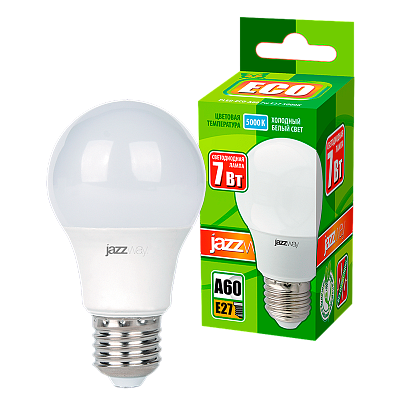 Лампа светодиодная JAZZWAY PLED-ECO 7W E27 5000K заказать со складов по всей России
