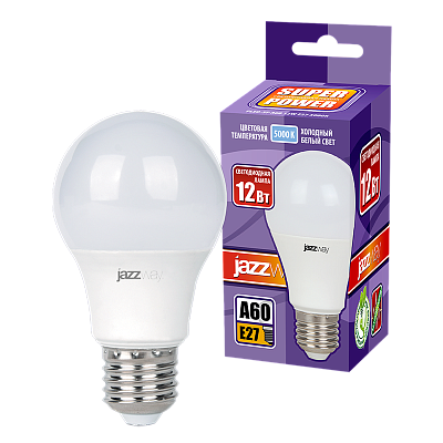 Лампа светодиодная JAZZWAY PLED POWER груша 12W E27 5000K заказать со складов по всей России