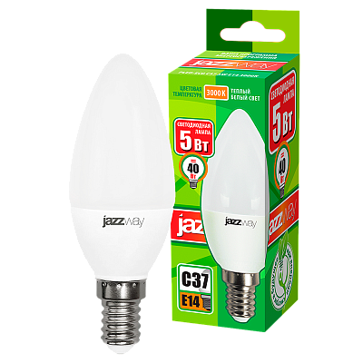Лампа светодиодная JAZZWAY PLED-ECO свеча 5W E14 3000K заказать со складов по всей России