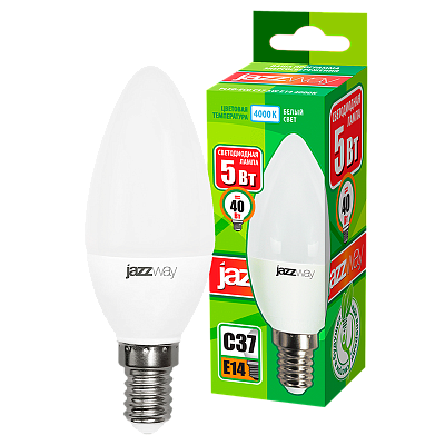 Лампа светодиодная JAZZWAY PLED-ECO свеча 5W E14 4000K заказать со складов по всей России