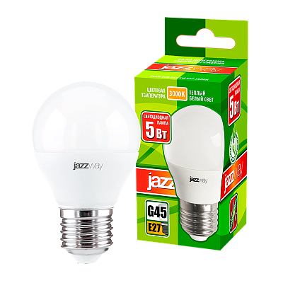 Лампа светодиодная JAZZWAY PLED-ECO шар 5W E27 3000K заказать со складов по всей России