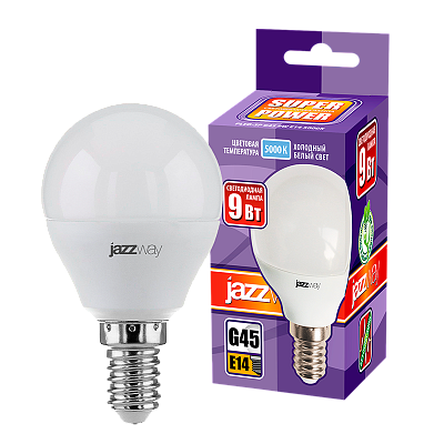 Лампа светодиодная JAZZWAY PLED POWER шар 9W E14 5000K