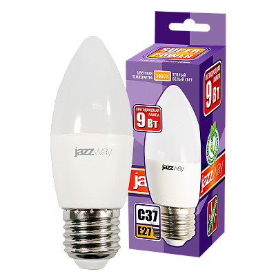Лампа светодиодная JAZZWAY PLED POWER свеча 9W E27 3000K заказать со складов по всей России