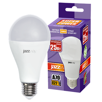 Лампа светодиодная JAZZWAY PLED POWER груша 25W E27 3000K заказать со складов по всей России