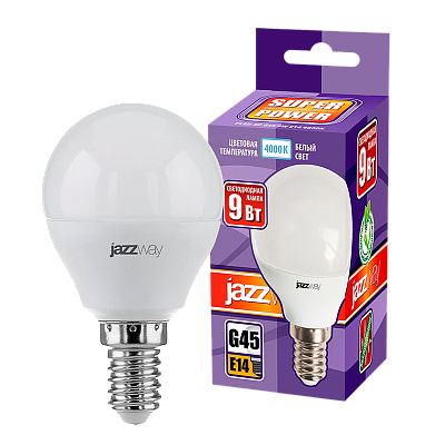Лампа светодиодная JAZZWAY PLED POWER шар 9W E14 4000K