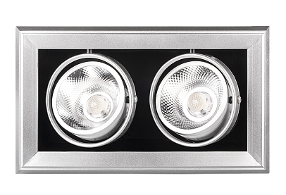 Светильник светодиодный встраиваемый карданный Jazzway ДВО-2x9W 4000K 24° GREY IP40