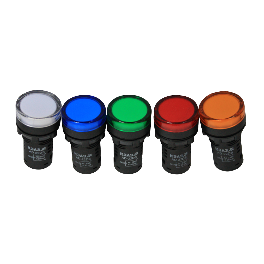 Лампа КЭАЗ AD22DS LED матрица D22мм синий 24В AC/DC