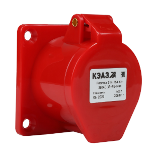Розетка КЭАЗ 314-16А-6h-380AC-3P+PE-IP44