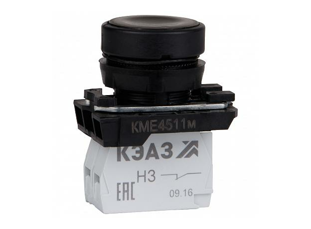 Кнопка КЭАЗ КМЕ4122м-черный-2но+2нз-цилиндр-IP40 274329 купить с доставкой по РФ