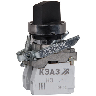 Переключатель КЭАЗ КПЕ1620РС 2но+0нз ручка фикс 2поз IP65черн. 248265
