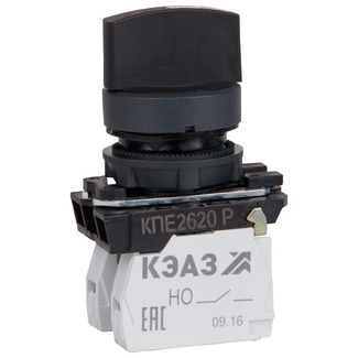 Переключатель КЭАЗ КПЕ1611Р 1но+1нз ручка фикс 2поз IP65 черный 248268