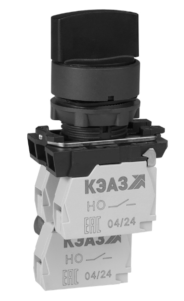 Переключатель КЭАЗ КПЕ2630Р-черный-3но+0нз-ручка-фикс-3поз-IP65