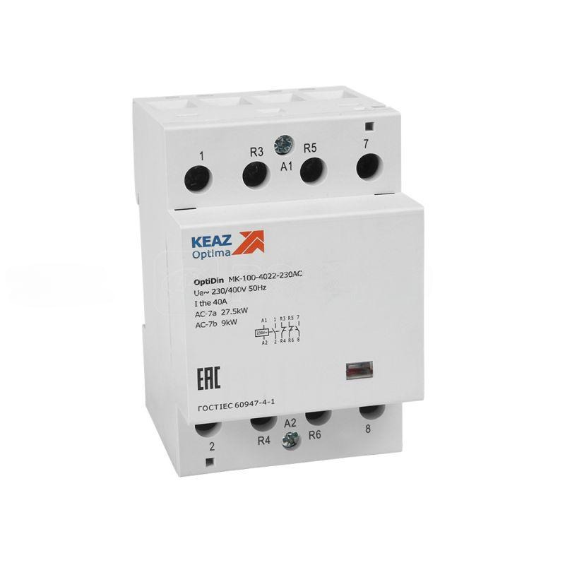 Контактор КЭАЗ OptiDin 230В AC 4НО 40А MK-100-4040-230AC