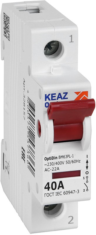 Выключатель нагрузки модульный КЭАЗ OptiDin BM63PL-140-УХЛ3 ВМ63PL