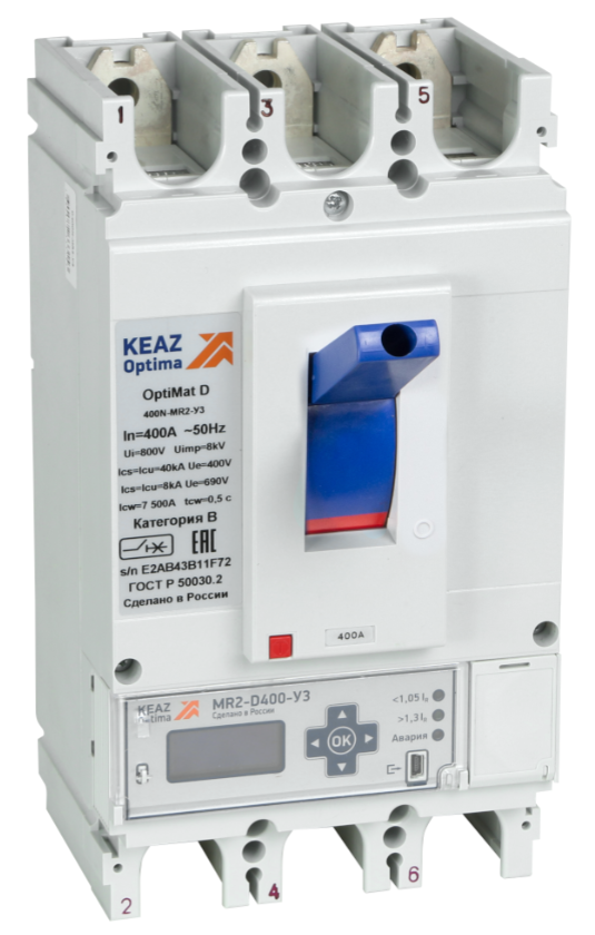 Автоматический выключатель КЭАЗ 3П 630А 65кА OptiMat D630H-MR2-У3