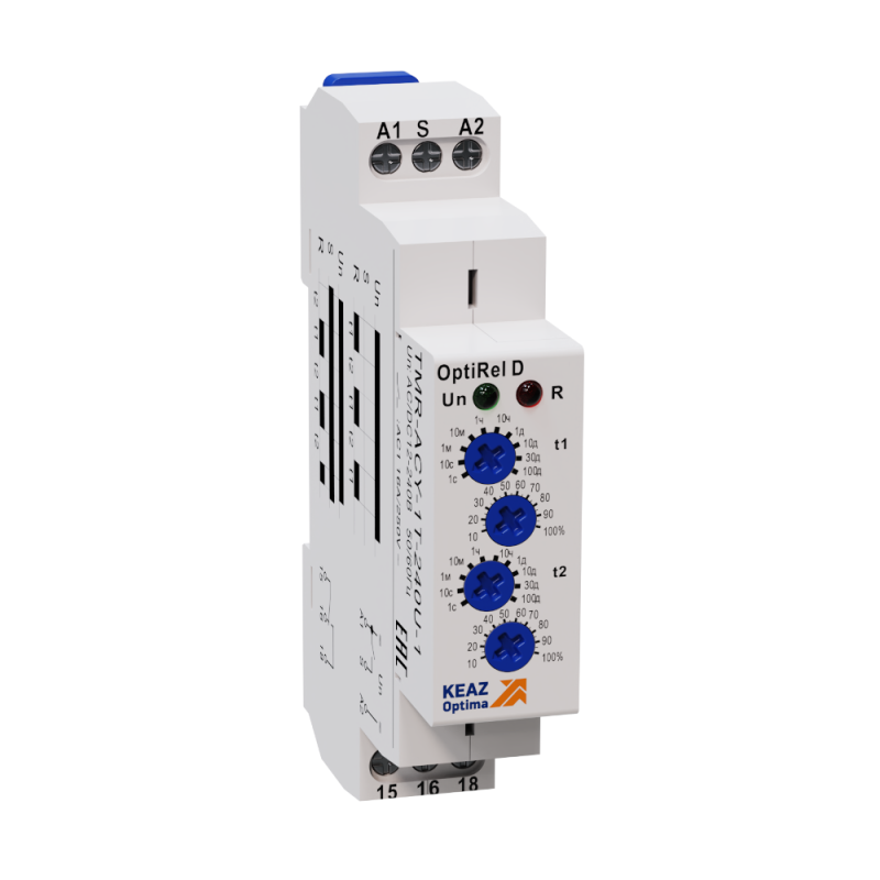 Реле времени КЭАЗ OptiRel D TMR-DONF-MT-240U-1 многофункциональное 16А 1СО 12-230АС/DC