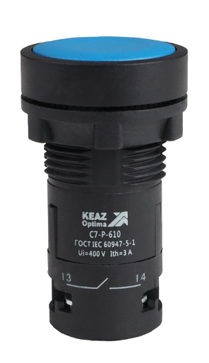 Кнопка КЭАЗ OptiSignal Compact D22 С7-P-610 синяя 1НО XB7NA61