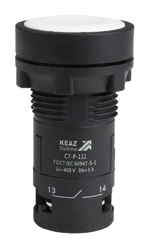 Кнопка КЭАЗ OptiSignal Compact D22 С7-P-111 белая 1НО+1НЗ XB7NA15