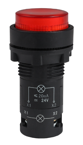 Кнопка с подсветкой КЭАЗ OptiSignal Compact D22 С7-PL-B401 красная 1НЗ 24 В AC/DC XB7NW34B2