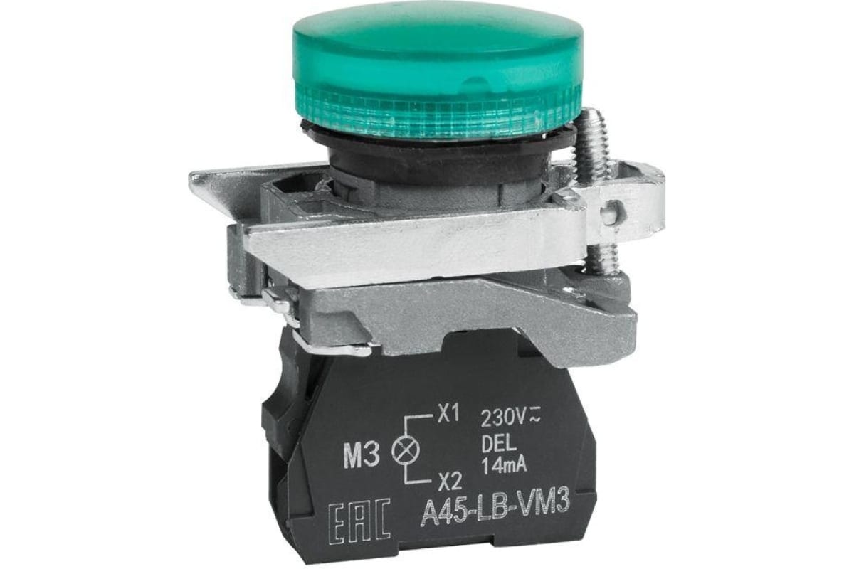 Лампа сигнальная КЭАЗ OptiSignal D22 C4-L-M3 зеленый металл 230-240VAC XB4BVM3