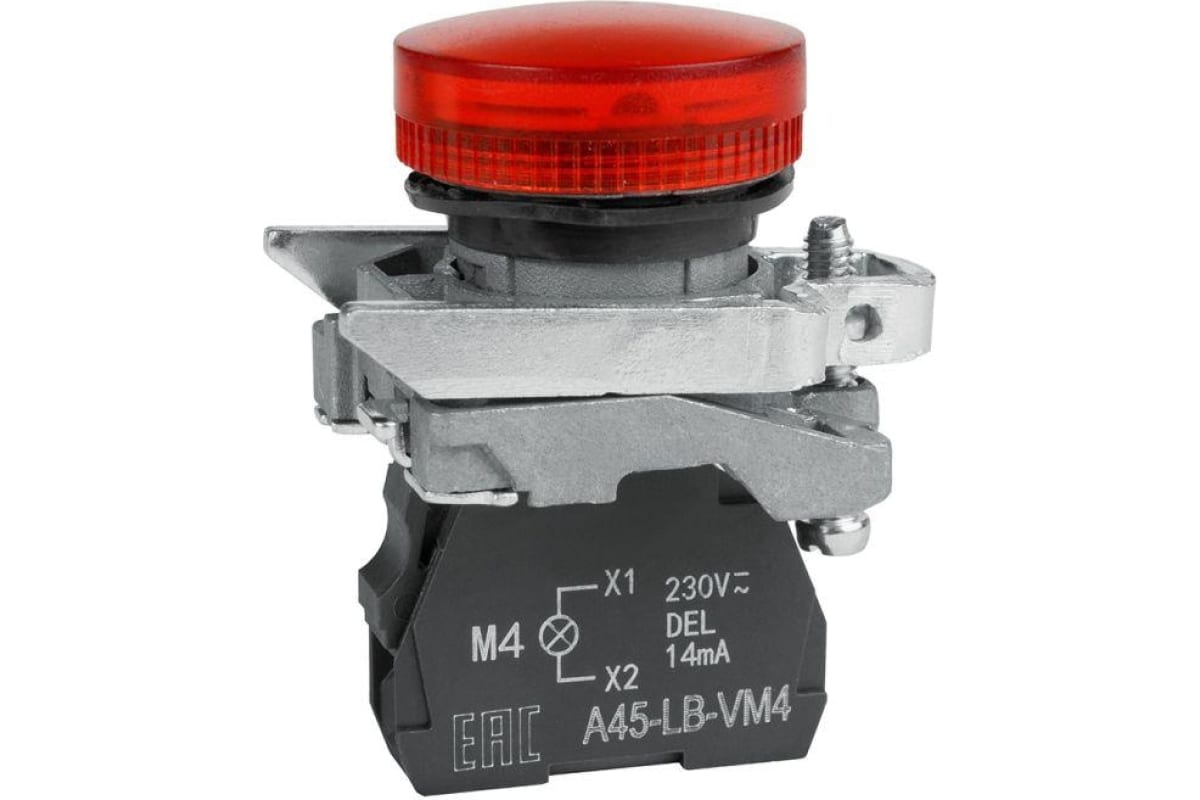 Лампа сигнальная КЭАЗ OptiSignal D22 C4-L-M4 красный металл 230-240VAC XB4BVM4