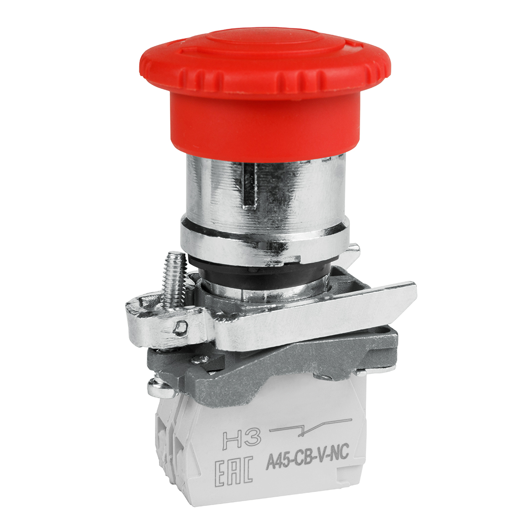 Кнопка аварийного останова КЭАЗ OptiSignal D22 C4-ESTR-01 металл 1НЗ возврат поворотом XB4BS8442 332178