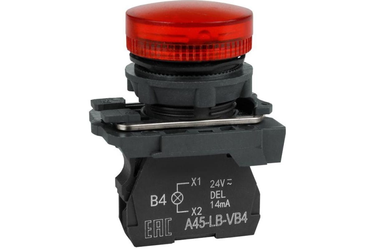 Лампа сигнальная КЭАЗ OptiSignal D22 C5-L-B4 красный пластик 24VAC/DC XB5AVB4